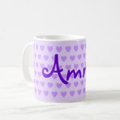 Creëer Uw eigen persoonlijke Paarse hartpatroon Koffiemok (Voorkant links)