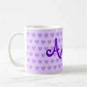Creëer Uw eigen persoonlijke Paarse hartpatroon Koffiemok (Links)