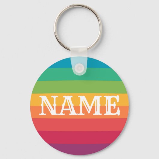 Creëer Uw eigen persoonlijke Rainbow Name Sleutelh Sleutelhanger (Voorkant)