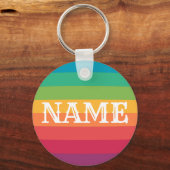Creëer Uw eigen persoonlijke Rainbow Name Sleutelh Sleutelhanger (Voorkant)