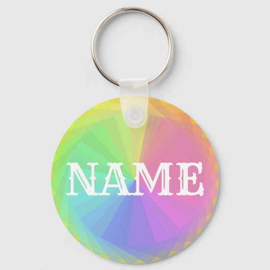 Creëer Uw eigen persoonlijke Rainbow Name Sleutelh Sleutelhanger (Voorkant)