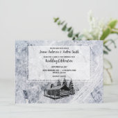 Creëer uw eigen persoonlijke rustieke bergbruiloft kaart (Staand voorkant)