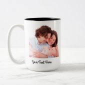 Creëer Uw eigen persoonlijke tekst en foto Tweekleurige Koffiemok (Links)