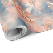 Creëer uw eigen perzik engel witte rozen cadeaupapier (Rol Hoek)