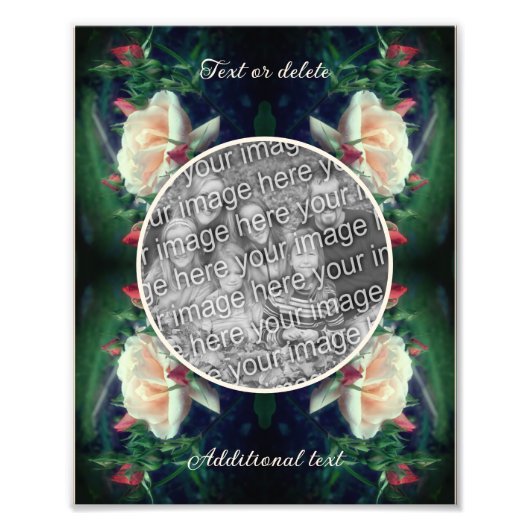 Creëer uw eigen perzik Roos en knoppen 8x10 Foto Afdruk (Voorkant)