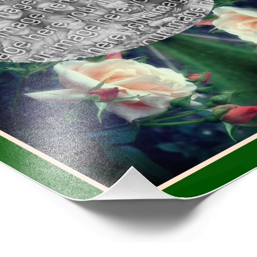 Creëer Uw eigen perzik Roos en knoppen Lijst 8x10 Foto Afdruk (Hoek)