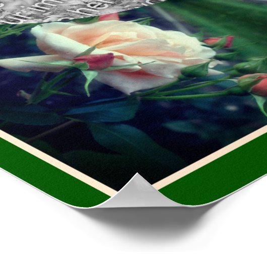 Creëer Uw eigen perzik Roos en knoppen Lijst Poster (Hoek)