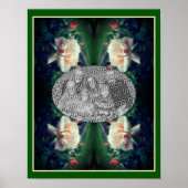 Creëer Uw eigen perzik Roos en knoppen Lijst Poster (Voorkant)