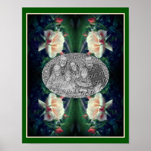 Creëer Uw eigen perzik Roos en knoppen Lijst Poster (Voorkant)