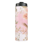 Creëer Uw eigen perzik Rozen Bloemen Thermosbeker (Voorkant)