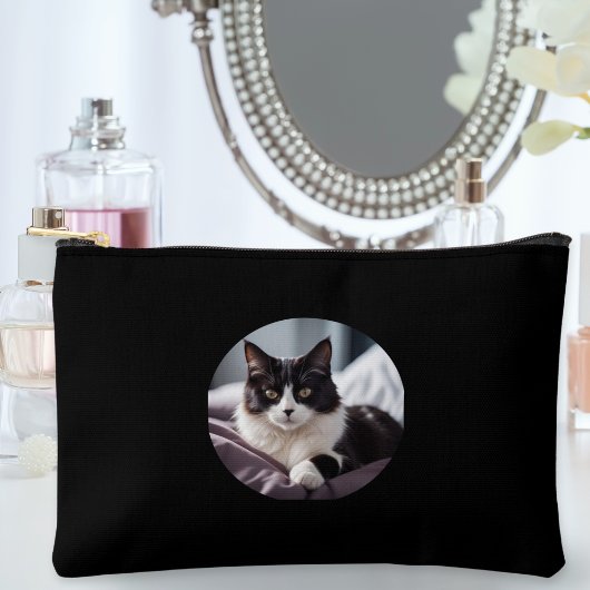 Creëer Uw eigen Pet Cat Photo Travel Elegant Zwart Etui