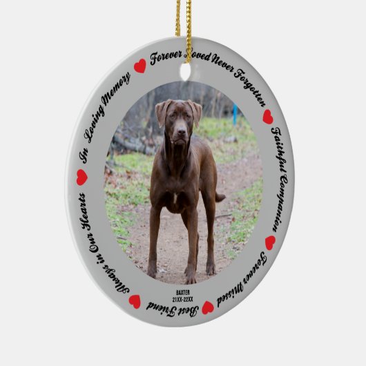 Creëer Uw eigen Pet Dog Memorial Ceramic Ornament (Rechts)