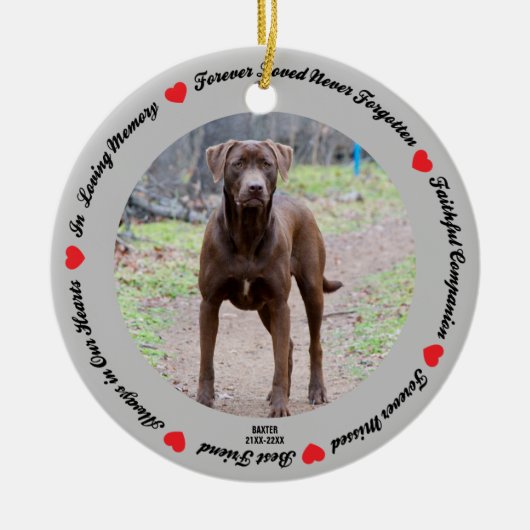 Creëer Uw eigen Pet Dog Memorial Ceramic Ornament (Voorkant)