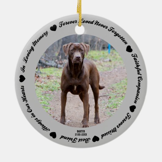 Creëer Uw eigen Pet Dog Memorial Ceramic Ornament (Achterkant)