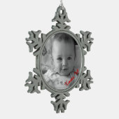 Creëer Uw eigen Pewter Snowflake Foto Ornament (Links)