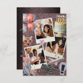 Creëer uw eigen Photo Collage Verjaardagsuitnodigi (Voorkant / Achterkant)