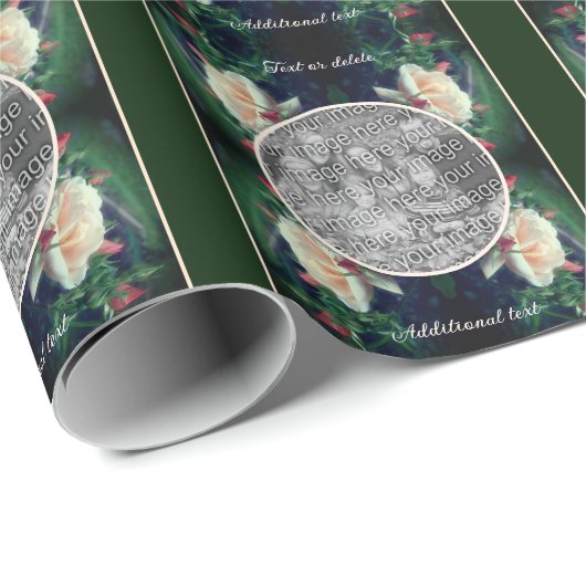 Creëer Uw eigen Photo Peach Roos en Buds Lijst Cadeaupapier (Rol Hoek)