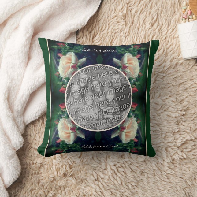 Creëer Uw eigen Photo Peach Roos en Buds Lijst Kussen (Deken)