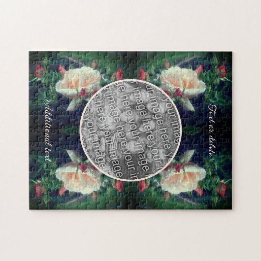Creëer Uw eigen Photo Peach Roos en Buds Lijst Legpuzzel (Horizontaal)