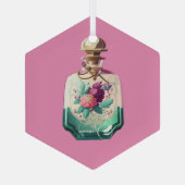 Creëer Uw eigen  Pioenenparfumfles Glas Ornament (Achterkant)
