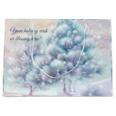 Creëer Uw eigen pluizige roze en blauwe kerstbomen Groot Cadeauzakje (Voorkant)