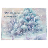 Creëer Uw eigen pluizige roze en blauwe kerstbomen Groot Cadeauzakje (Achterkant)