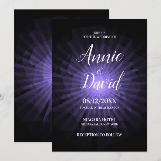 Creëer uw eigen polygoon sunburst bruiloft kaart (Voorkant / Achterkant)