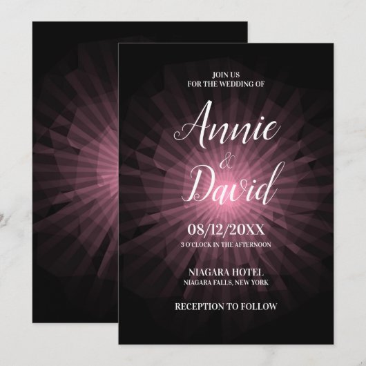 Creëer uw eigen polygoon sunburst bruiloft kaart (Voorkant / Achterkant)