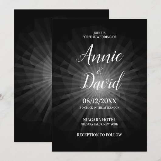 Creëer uw eigen polygoon sunburst bruiloft kaart (Voorkant / Achterkant)