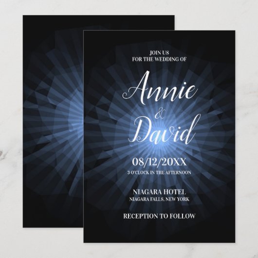 Creëer uw eigen polygoon sunburst bruiloft kaart (Voorkant / Achterkant)