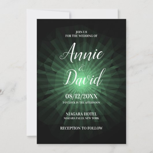 Creëer uw eigen polygoon sunburst bruiloft kaart (Voorkant)