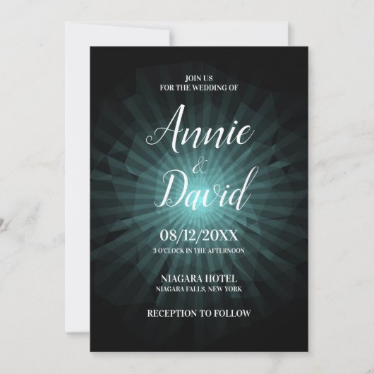 Creëer uw eigen polygoon sunburst bruiloft kaart (Voorkant)