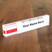 Creëer Uw eigen Poolse vlag Bord Naambordje (Zijkant)