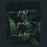 Creëer Uw eigen Poster van de Natuur van het Citaa<br><div class="desc">Creëer uw eigen de muurkunst van het poster van het douanecitaat. Personaliseer deze poster druk met elegante manuscriptkalligrafie. Met minimalistische handgeschreven typografie en groen fern plant verlaat de natuur achtergrond.</div>