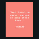 Creëer Uw eigen Poster van het Citaat<br><div class="desc">Creëer uw eigen aangepaste poster-wandkunst. Biedt minimalistische typografie voor schrijfmachines.</div>