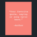 Creëer Uw eigen Poster van het Citaat<br><div class="desc">Creëer uw eigen aangepaste poster-wandkunst. Biedt minimalistische typografie voor schrijfmachines.</div>