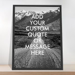 Creëer uw eigen poster voor prijsopgave<br><div class="desc">Creëer uw eigen aangepaste poster-muurkunst. Pas dit poster aan met moderne,  minimalistische typografie en een achtergrond voor de bergwegen.</div>