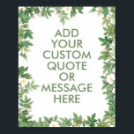 Creëer uw eigen poster voor prijsopgave<br><div class="desc">Creëer uw eigen aangepaste offerte poster Wall Art. Personaliseer deze poster print met moderne minimalistische typografie en botanische groen achtergrond</div>