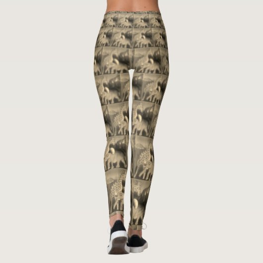 Creëer uw eigen prachtige Giraffe Elephant-afdruk Leggings (Achterkant)