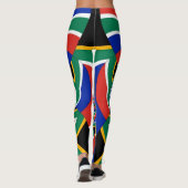 Creëer uw eigen prachtige Zuid-Afrikaanse vlaggenk Leggings (Achterkant)