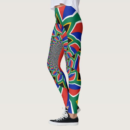 Creëer uw eigen prachtige Zuid-Afrikaanse vlaggenk Leggings (Links)