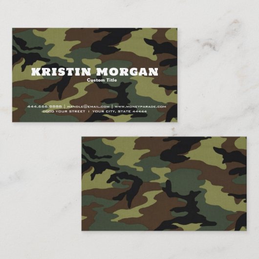 Creëer Uw eigen premium kwaliteit camo patroon Visitekaartje (Voorkant / Achterkant)
