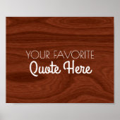Creëer Uw eigen prijsopgave | Elegant Wood Kijk Poster (Voorkant)