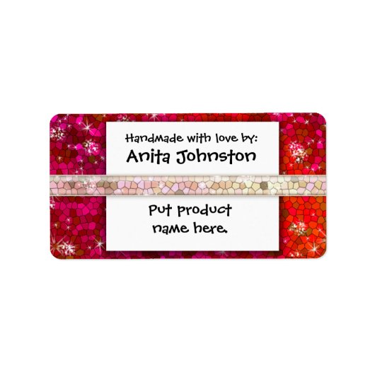 Creëer Uw eigen productlabel Glitter Bling Etiket (Voorkant)
