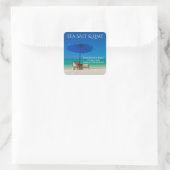 Creëer Uw eigen productlabels Beach Theme Vierkante Sticker (Tas)