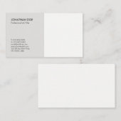 Creëer uw eigen professionele effen grijs wit visitekaartje (Voorkant / Achterkant)