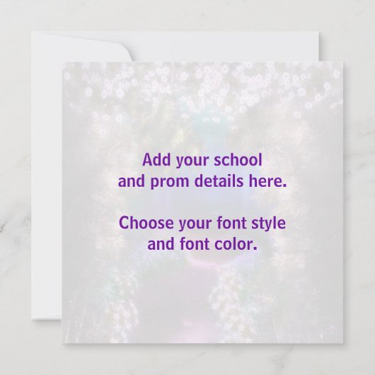 Creëer uw eigen prom uitnodigingen (Achterkant)