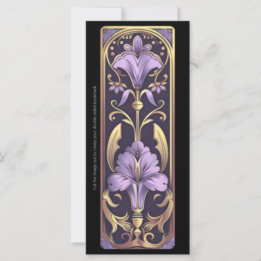 Creëer Uw eigen Purple Flowers Art Deco Bladwijzer (Voorkant)