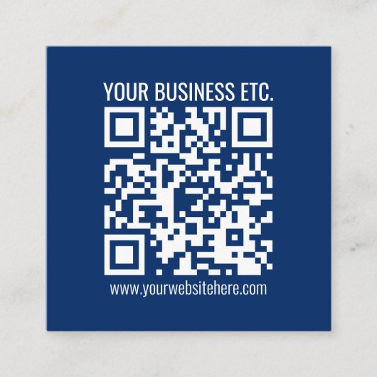 Creëer uw eigen QR-code | Blauw Informatiekaartje (Voorkant)