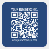 Creëer uw eigen QR-code | Blauw Vierkante Sticker (Voorkant)